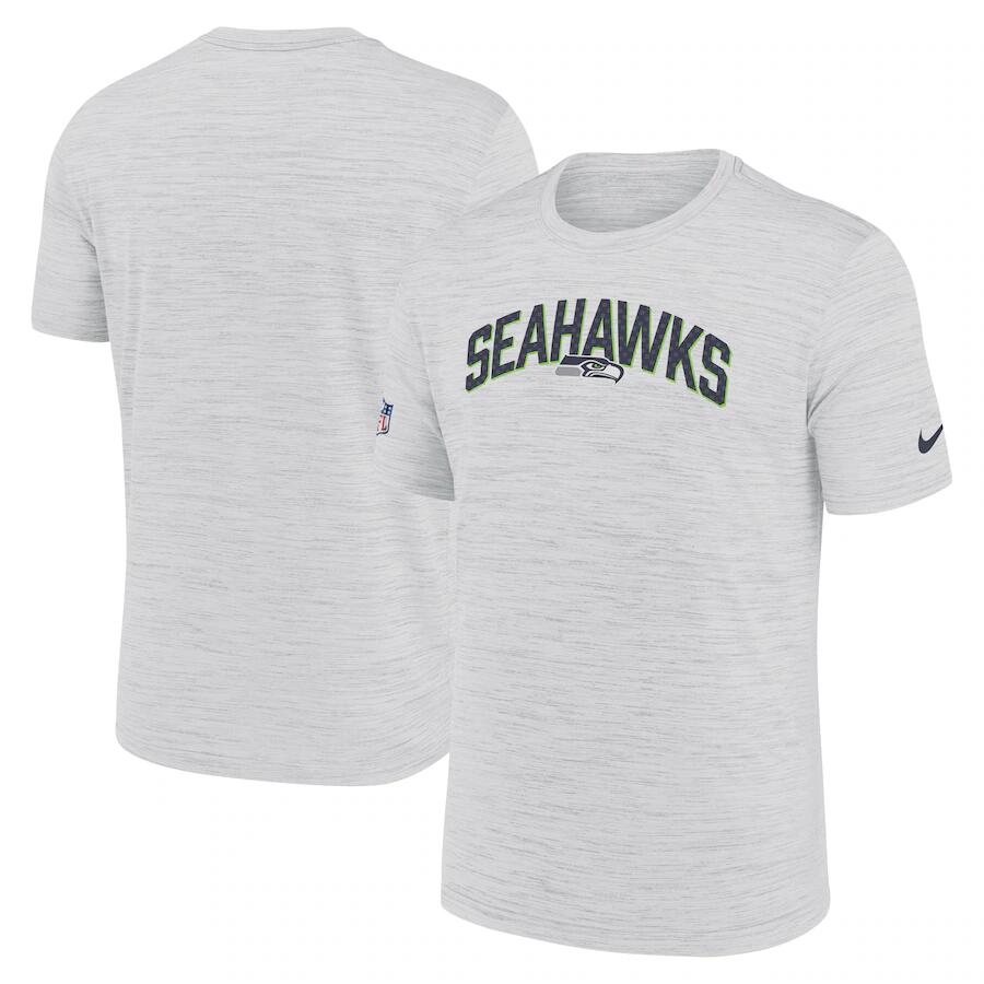 Men's Seattle Seahawks White Sideline Velocity Stack Performance T-Shirt